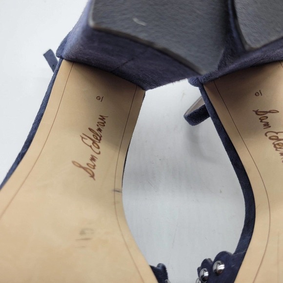 Sam Edelman Womens Yaria Blue Leather Studded Ankle Strap Heels Size 10 EU 40 - Picture 8 of 9